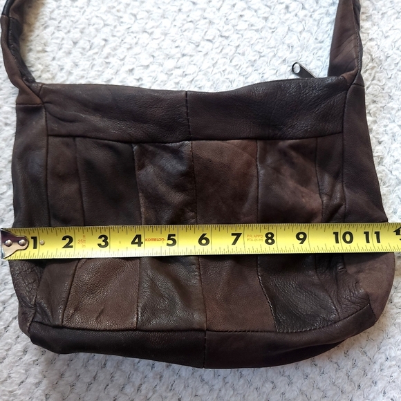 Vintage Sarah Patchwork Leather Tie Shoulder Bag Purse - Picture 7 of 8
